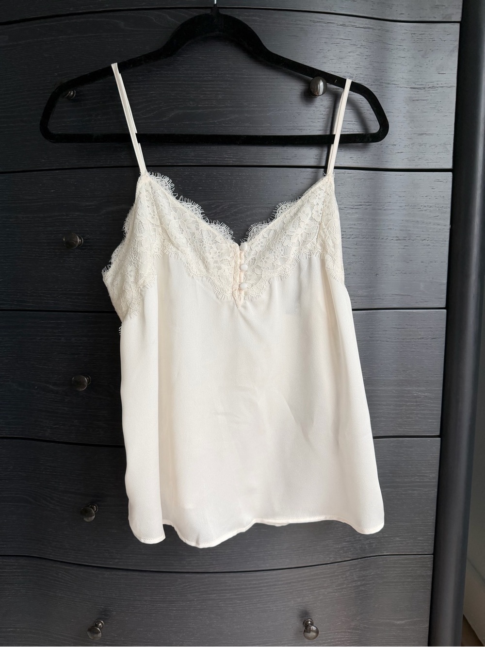 Lace Trim Ivory Camisole Tank